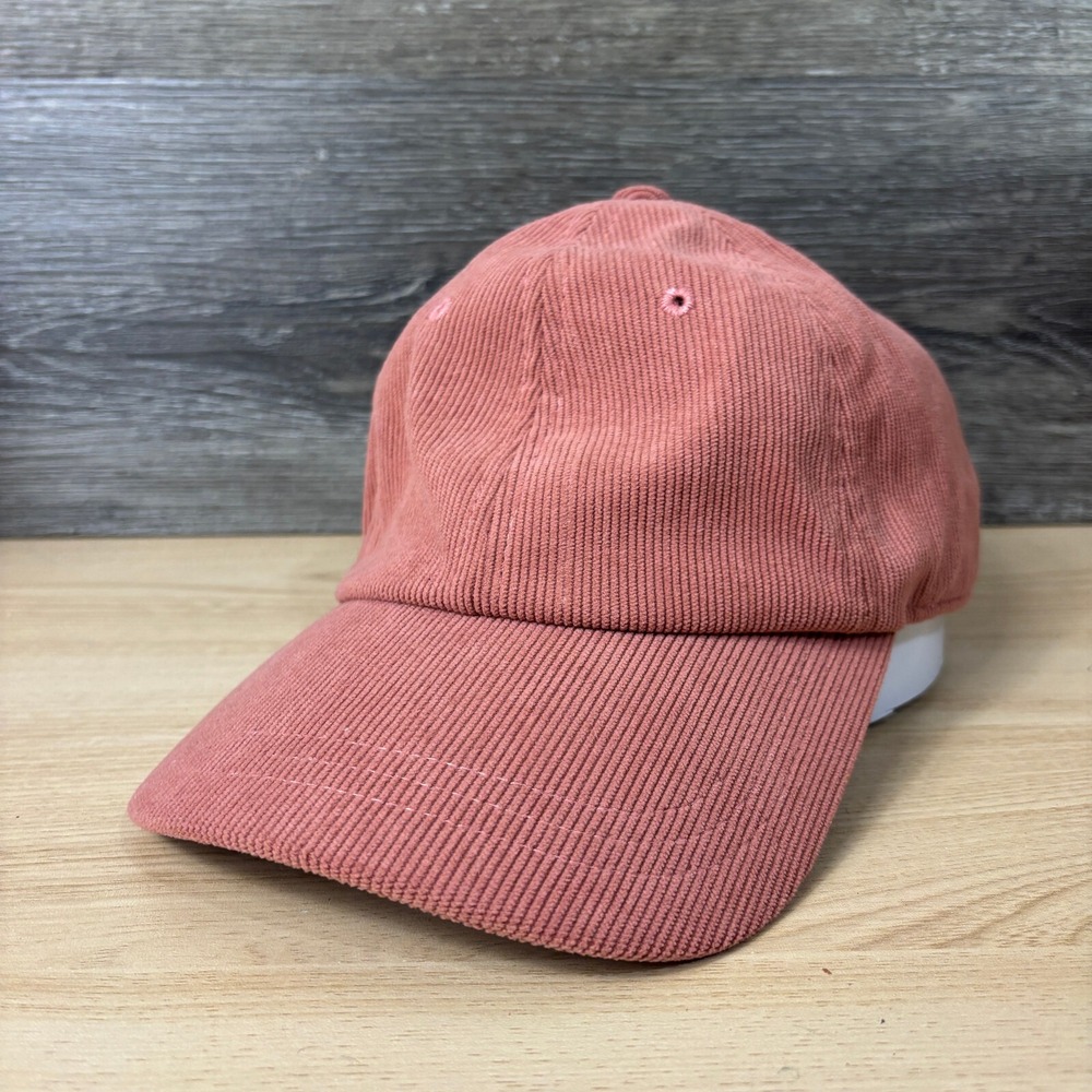Universal Thread Cap Strap Back Womens Salmon Pink Corded‎ Corduroy Adjustable